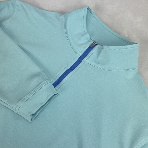 Peter Millar Perth Men's Reef Blue 1/4 Zip Pullover Sweater Size M